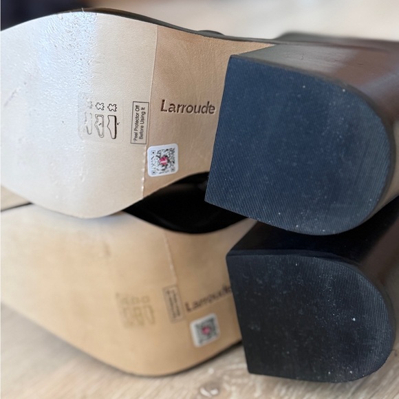 Larroude Elegant Black Leather Heeled Boots. Size 8 - Picture 13 of 15